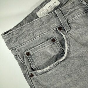 ZARA Grey Wash Button Fly Jeans